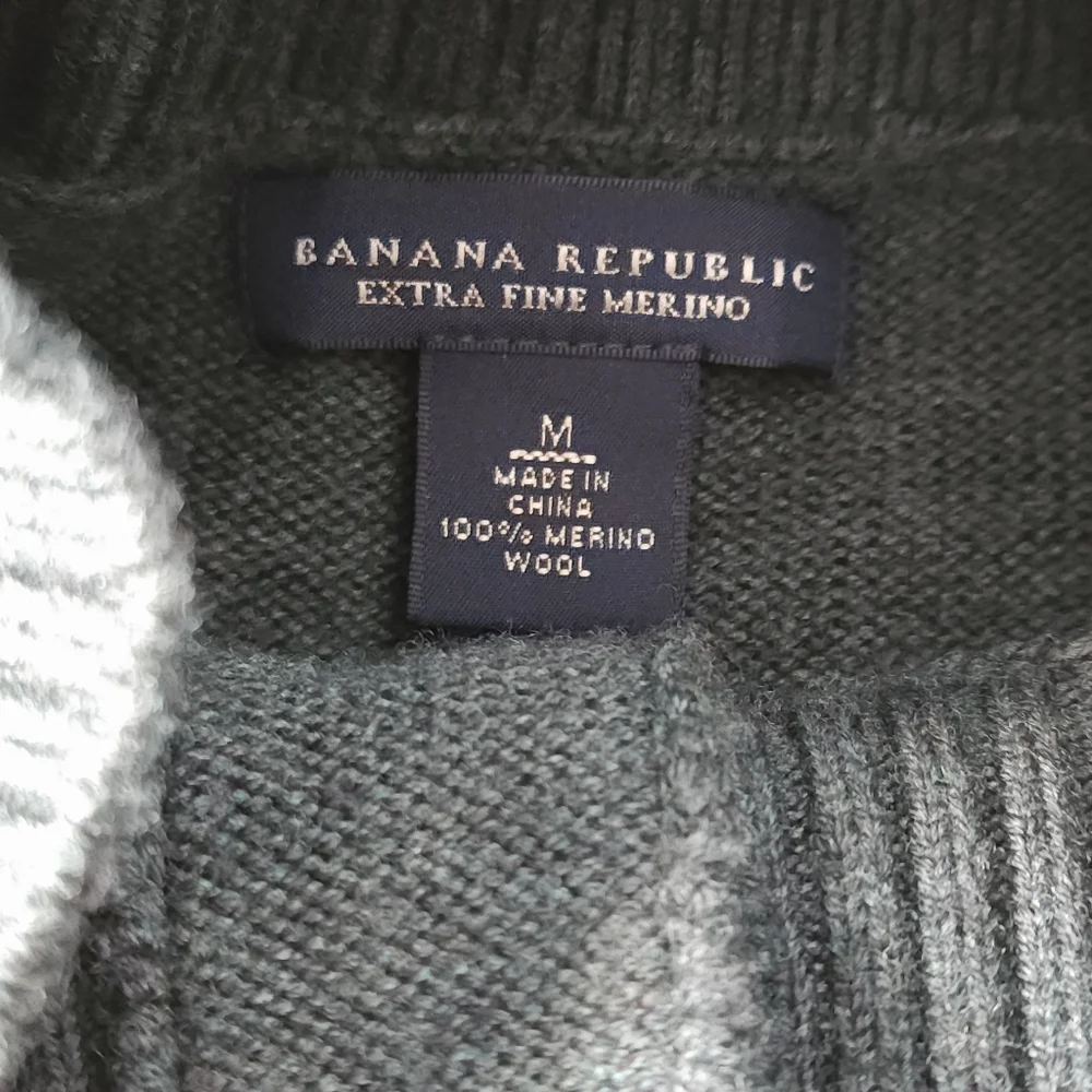 Banana Republic Merino‎ Wool Military Sweater Meduim Green Gorpcore Utility